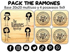 COMBO THE RAMONES BASE MULTIUSO Y POSAVASOS GRABADO LASER - comprar online