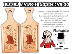 Tabla quesera con mango grabado laser regalos picadas meriendas o asados - tienda online