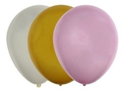 Pack 10 Globos Opacos Rosa, Blanco Dorado Apto Helio - comprar online