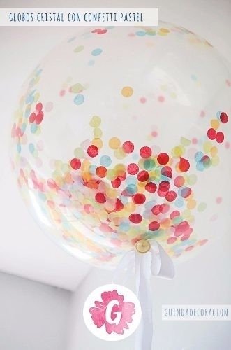 Globos transparentes con confetti 
