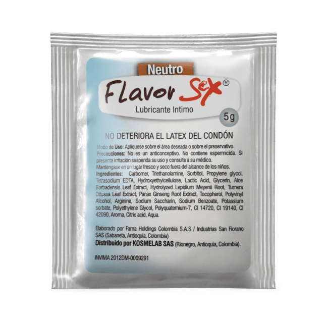 Gel Lubricante Intimo Neutro Hipoalergénico Sachet Flavor Sex Furi