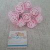 12 Flores de EVA com tule cor Rosa Claro