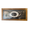 Cuadro Rectangular Reloj Antiguo Marco Madera Fondo Negro Con Vidrio