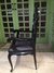 Cadeira Antiga Revestida Em Corino Preto Estilo Vithoriano - comprar online