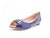 Sapato Feminino Tamanho Grande Peep Toe Comfortflex Ramarim Azul Marinho e Avelã Numeração Especial 40, 41 e 42