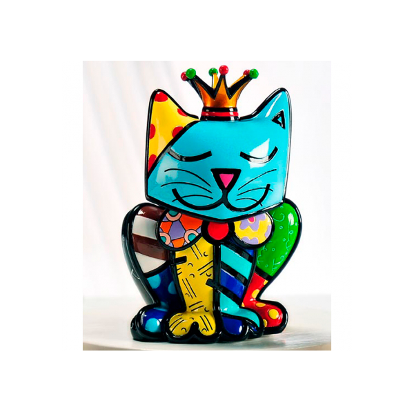 Escultura Romero Britto Gato Royal Resina