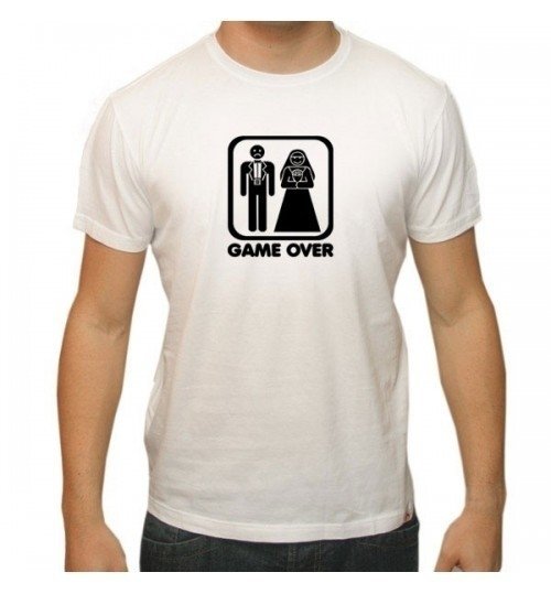 Camiseta Game Over Casamento Meme 100% algodão