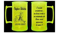 caneca amarelo neon personalizada