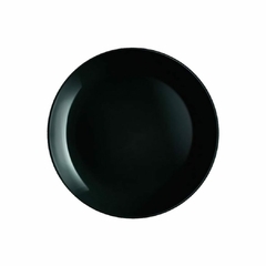 Plato postre negro diwali vidrio templado luminarc 19cm