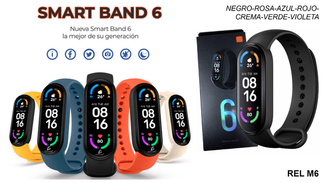 Reloj Pulsera Inteligente Smart Band M6 Rojo GENERICO