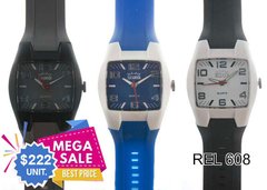 COMBO X 6 RELOJES SILVER SQUEARE 608