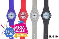 COMBO x 6 RELOJES SILVER COD. 610