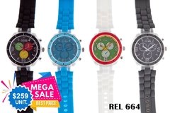 COMBO x 6 RELOJES SILVER COD. 664