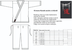 Kimono Karate Adulto em lona PA 50% pol + 50% alg - loja online