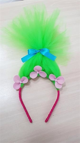 Vestido Fantasia Poppy Trolls + Tiara