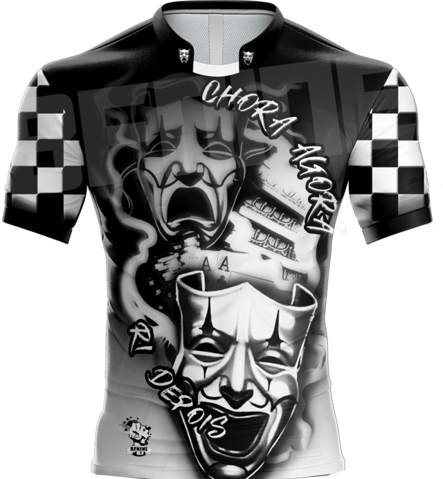 CAMISA DE TORCIDA - Chora Agora rir Depois - Preto e Branco