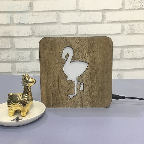Luminária Ledito Wood - Flamingo - comprar online