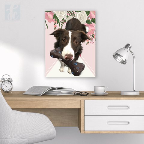 Placa Decor Pet Personalizada - Floral Rosa - comprar online