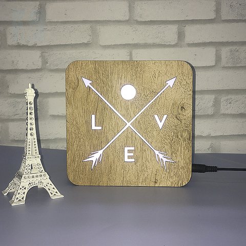 Luminária Ledito Wood - Love - comprar online