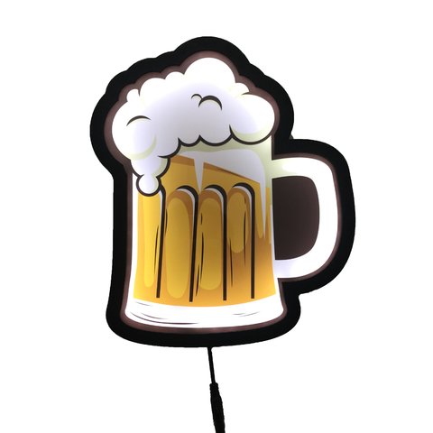 Luminoso_Tampinha_beer_bar_Painel_Led_lupulo_cerveja_bebida_caneca_chopp