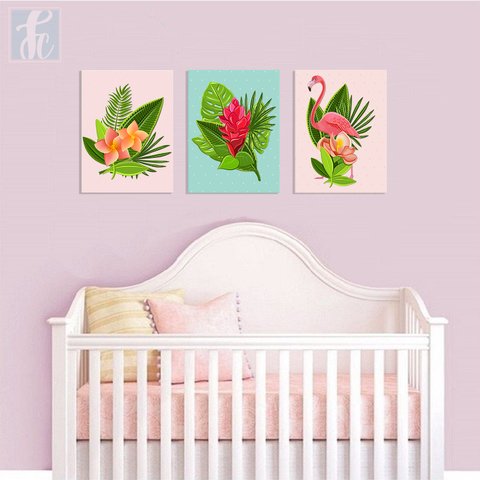 Placa Decor Kit Trio - Flamingo