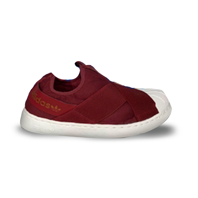 Adidas women's superstar slip on red burgundy hotsell