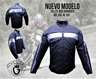 Campera de moto Cyclón – Talles Grandes – Protecciones y Abrigo Desmontable