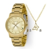 Relógio feminino analógico Lince LRGJ142L Dourado + kit acessórios