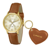 Relógio analógico feminino Lince LRC4671L C2NX Marrom chaveiro