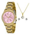 Relógio feminino analógico Lince LRGJ149L Dourado e rosa