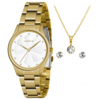 Relógio feminino analógico Lince LRGJ149L Branco e dourado