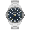 Relógio analógico masculino Orient MBSS1394 D2SX Prata e azul escuro