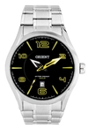 Relógio analógico masculino Orient MBSS1318 PYSX Preto e amarelo