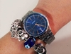 Relógio Orient feminino FB881132 D18X prata e azul