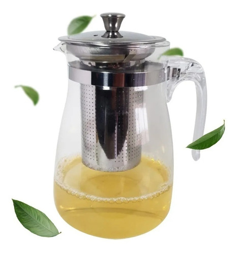 Bule De Vidro Com Infusor Inox Direto Ao Fogo 1000ml Água