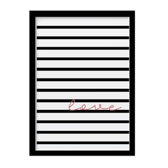quadro love stripes moldura preta 