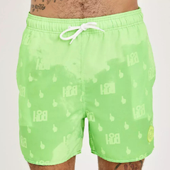 Short BUH Água Muda Estampa Verde Fluor - comprar online