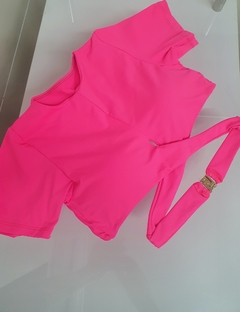 Cropped transpassado Pink flúor - loja online