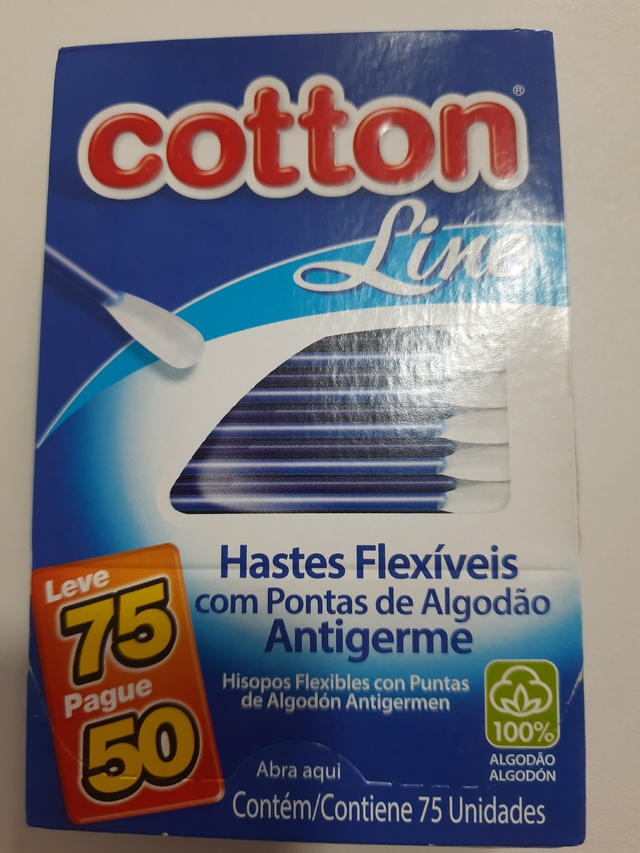 Cotonetes Flexíveis 75 Unidades - Cotton Line - Material Médico - Artigos  Hospitalares