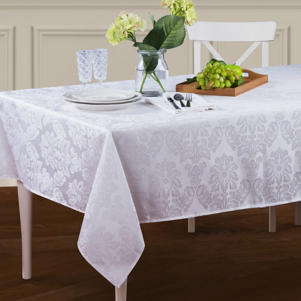 Toalha De Mesa Jacquard Lisa Retangular 2 70x1 50m 8 Lugares