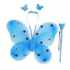 Alitas de mariposa con vincha y varita color celeste