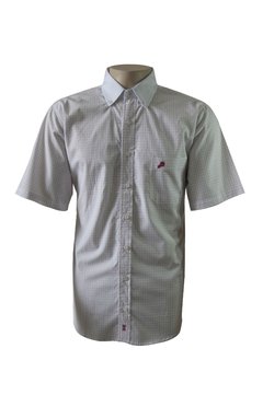 Camisa de prova masculina HDR manga curta de algodão e botões