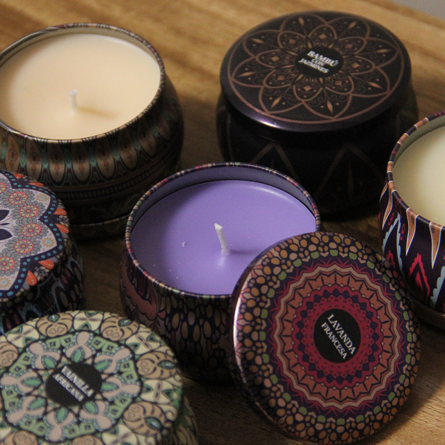 VELAS AROMÁTICAS DE MENSAJES CON TAPA MADERA – Mandalas para el Alma