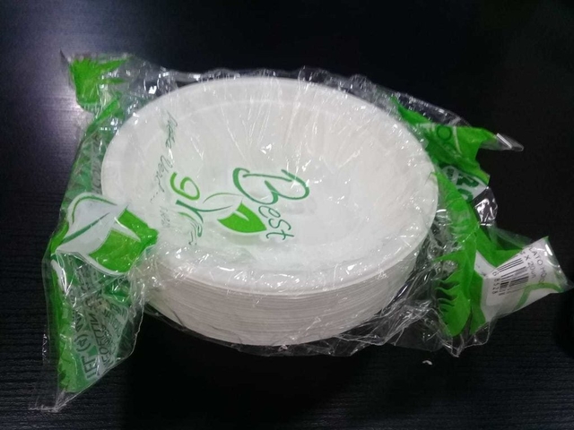 Plato hondo con tapa desechable en almidón maíz biodegradable sopa grande  16 onzas paquete 10und
