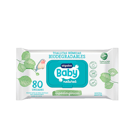 Toallitas húmedas Baby algabo Biodegradables x80U