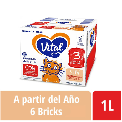 Pack x6 Vital 3 Nutriplus 1 litro