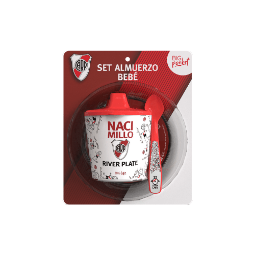 Kit 3 Mamaderas Chupete Prendedor Bebe River Outlet Color Rojo y Blanco  River Plate
