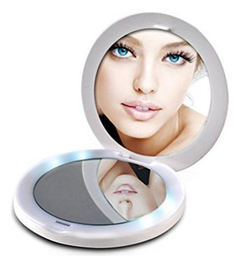 Espejo De Cartera Con Luz Led Recargable Belleza Maquillaje - comprar online