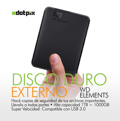 Disco Rigido Portatil Externo 1tb Western Digital Elements - comprar online