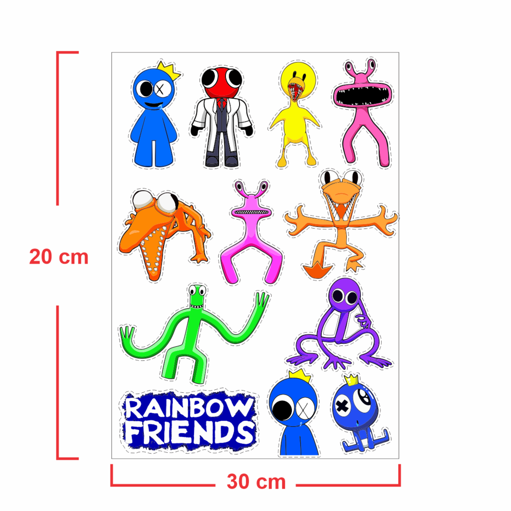 Adesivo Rainbow Friends Monstro Azul Babão Blue Roblox